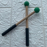 Maxbell 2x Silicone Drumsticks Hand Percussion Mallets for Glockenspiel Xylophone Green