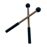 Maxbell 2x Silicone Drumsticks Hand Percussion Mallets for Glockenspiel Xylophone Black