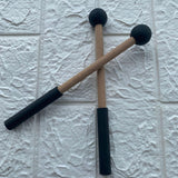 Maxbell 2x Silicone Drumsticks Hand Percussion Mallets for Glockenspiel Xylophone Black
