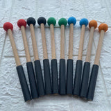 Maxbell 2x Silicone Drumsticks Hand Percussion Mallets for Glockenspiel Xylophone Black