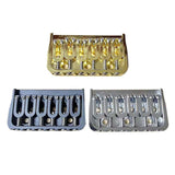 Maxbell Guitar Fixed Bridge Guitar Tailpiece Replacement for 6 String Guitar Accs Silver