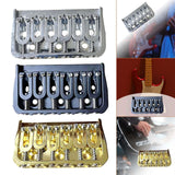 Maxbell Guitar Fixed Bridge Guitar Tailpiece Replacement for 6 String Guitar Accs Silver