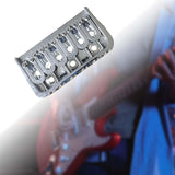 Maxbell Guitar Fixed Bridge Guitar Tailpiece Replacement for 6 String Guitar Accs Silver
