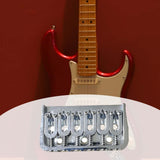 Maxbell Guitar Fixed Bridge Guitar Tailpiece Replacement for 6 String Guitar Accs Silver