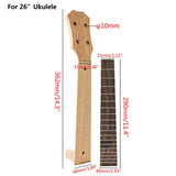 Maxbell Ukulele Neck and Fretboard DIY Ukulele Fingerboard for Ukulele Accessory 26inch