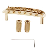 Maxbell Professional Guitar Bridge Adjustable for 6 String Electric Guitar Gold