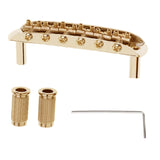 Maxbell Professional Guitar Bridge Adjustable for 6 String Electric Guitar Gold