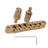 Maxbell Professional Guitar Bridge Adjustable for 6 String Electric Guitar Gold