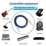 Maxbell 1/4" Straight Instrument Cable Electric Instrument Cable for Speaker Mixer 10 Meters
