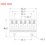 Maxbell 6 String Hardtail Bridge 65mm for Electric Guitar Replacement Parts Accs