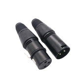 Maxbell Premium Dmx 3Pin Male & Female Mic Snake Plug for Studio Recording Speakers