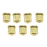 Maxbell 6 Pieces Durable Iron Guitar Through Body String Ferrules Replacement Parts Golden