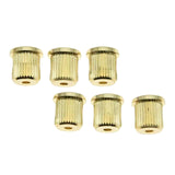 Maxbell 6 Pieces Durable Iron Guitar Through Body String Ferrules Replacement Parts Golden