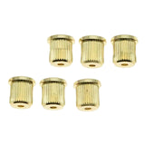 Maxbell 6 Pieces Durable Iron Guitar Through Body String Ferrules Replacement Parts Golden