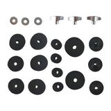Maxbell 21 Pieces Replacement Cymbal Felt Washer Drum Accessories Drum Set Equipment black