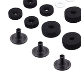 Maxbell 21 Pieces Replacement Cymbal Felt Washer Drum Accessories Drum Set Equipment black