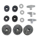 Maxbell 21 Pieces Replacement Cymbal Felt Washer Drum Accessories Drum Set Equipment grey