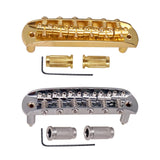 Maxbell 6 String Metal Saddle Guitar Bridge with Screws for Musical Instruments Silver