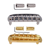 Maxbell 6 String Metal Saddle Guitar Bridge with Screws for Musical Instruments Silver