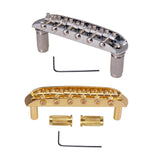 Maxbell 6 String Metal Saddle Guitar Bridge with Screws for Musical Instruments Silver
