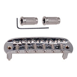 Maxbell 6 String Metal Saddle Guitar Bridge with Screws for Musical Instruments Silver