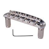 Maxbell 6 String Metal Saddle Guitar Bridge with Screws for Musical Instruments Silver