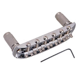 Maxbell 6 String Metal Saddle Guitar Bridge with Screws for Musical Instruments Silver
