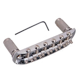 Maxbell 6 String Metal Saddle Guitar Bridge with Screws for Musical Instruments Silver