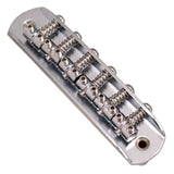 Maxbell 6 String Metal Saddle Guitar Bridge with Screws for Musical Instruments Silver