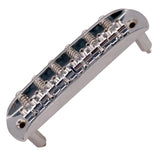 Maxbell 6 String Metal Saddle Guitar Bridge with Screws for Musical Instruments Silver