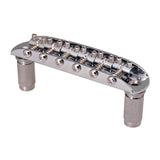 Maxbell 6 String Metal Saddle Guitar Bridge with Screws for Musical Instruments Silver