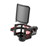 Maxbell Microphone Shock Mount Suspension for Condenser Microphone Broadcasting red