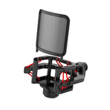 Maxbell Microphone Shock Mount Suspension for Condenser Microphone Broadcasting red