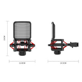 Maxbell Microphone Shock Mount Suspension for Condenser Microphone Broadcasting red