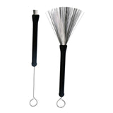 Maxbell 2 Pieces Retractable Wire Brushes with Handle 32cm for Musical Accessories
