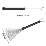 Maxbell 2 Pieces Retractable Wire Brushes with Handle 32cm for Musical Accessories