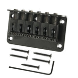 Maxbell Zinc Alloy Guitar 6 Saddle Bridge with 6 Screws for Accessory Replacement black