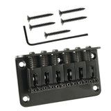 Maxbell Zinc Alloy Guitar 6 Saddle Bridge with 6 Screws for Accessory Replacement black
