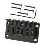 Maxbell Zinc Alloy Guitar 6 Saddle Bridge with 6 Screws for Accessory Replacement black