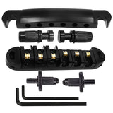 Maxbell Roller Saddle Bridge Kits with Roller Saddles for Electric Guitars Gift Black