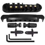 Maxbell Roller Saddle Bridge Kits with Roller Saddles for Electric Guitars Gift Black
