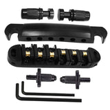 Maxbell Roller Saddle Bridge Kits with Roller Saddles for Electric Guitars Gift Black