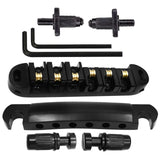 Maxbell Roller Saddle Bridge Kits with Roller Saddles for Electric Guitars Gift Black
