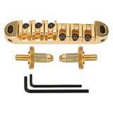 Maxbell Durable Guitar Roller Saddle Bridge Kits Locking Bridge for Gift Replacement gold