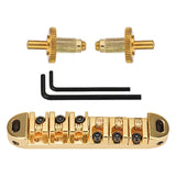 Maxbell Durable Guitar Roller Saddle Bridge Kits Locking Bridge for Gift Replacement gold
