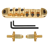 Maxbell Durable Guitar Roller Saddle Bridge Kits Locking Bridge for Gift Replacement gold