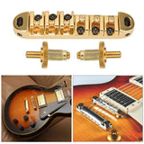Maxbell Durable Guitar Roller Saddle Bridge Kits Locking Bridge for Gift Replacement gold