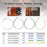 Maxbell 4Pcs Violin Wire Strings Accessories Set for Musical Instrument Accessories 4/4 3/4