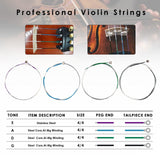 Maxbell 4 Pieces Violin Strings Wound Ball End for Musical Instrument 1/4 1/2