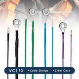 Maxbell Cello Wire Strings Fittings Accessories Set for Musical Instrument Adults 1/8